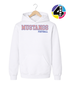Mustangs Spangle Football Youth Hoodie