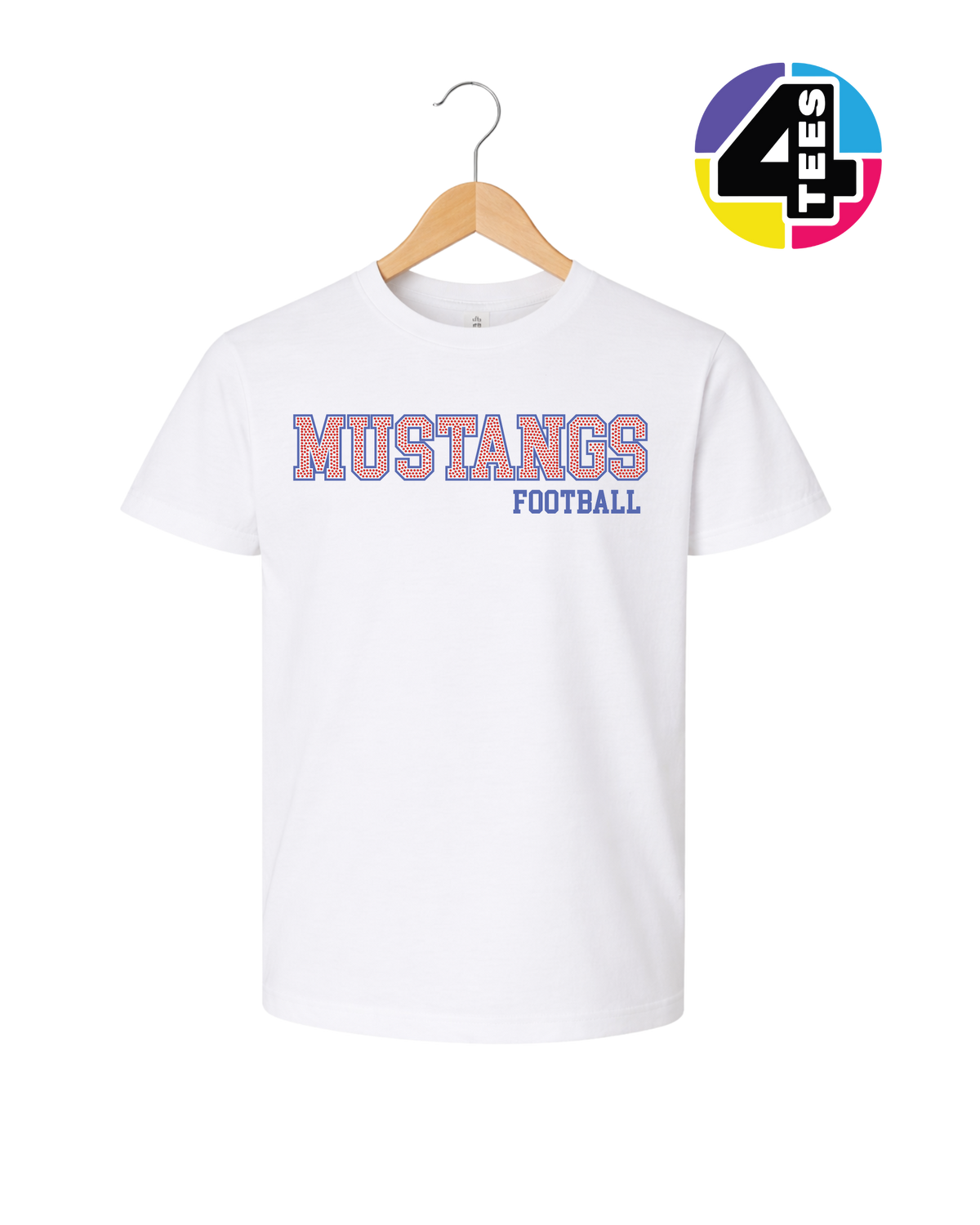 Mustangs Spangle Football Youth Tee
