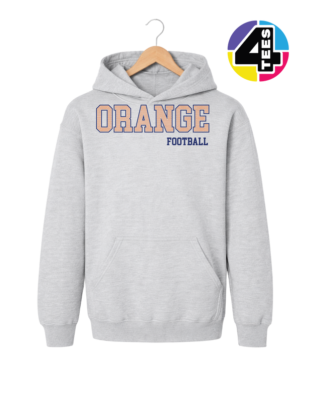 Orange Spangle Football Youth Hoodie
