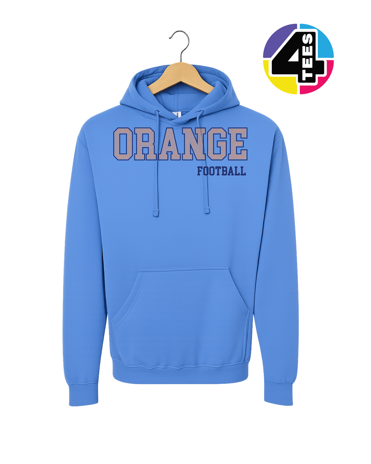 Orange Spangle Football Hoodie