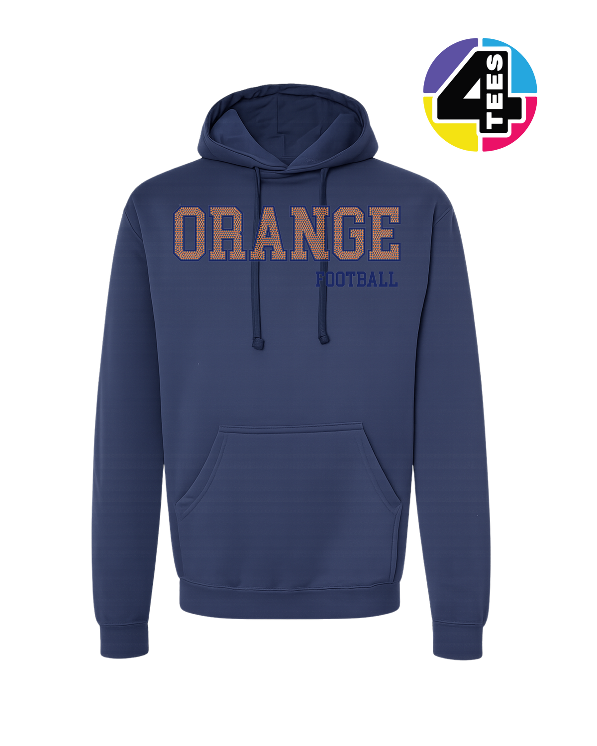Orange Spangle Football Hoodie