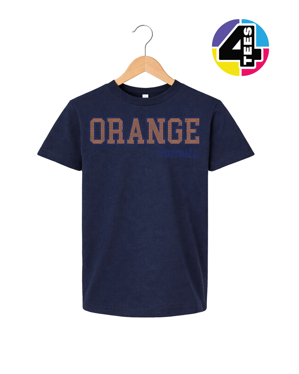 Orange Spangle Football Youth Tee