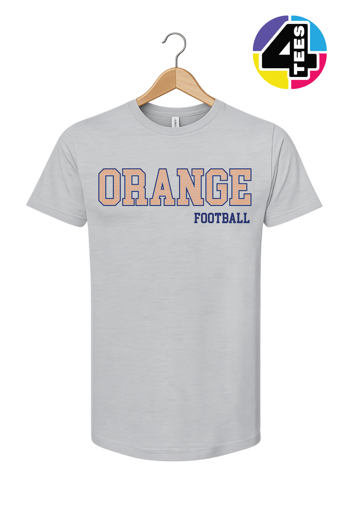 Orange Spangle Football Tee