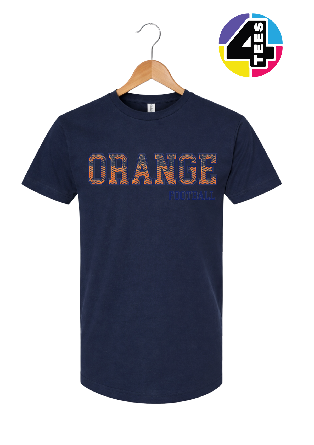 Orange Spangle Football Tee