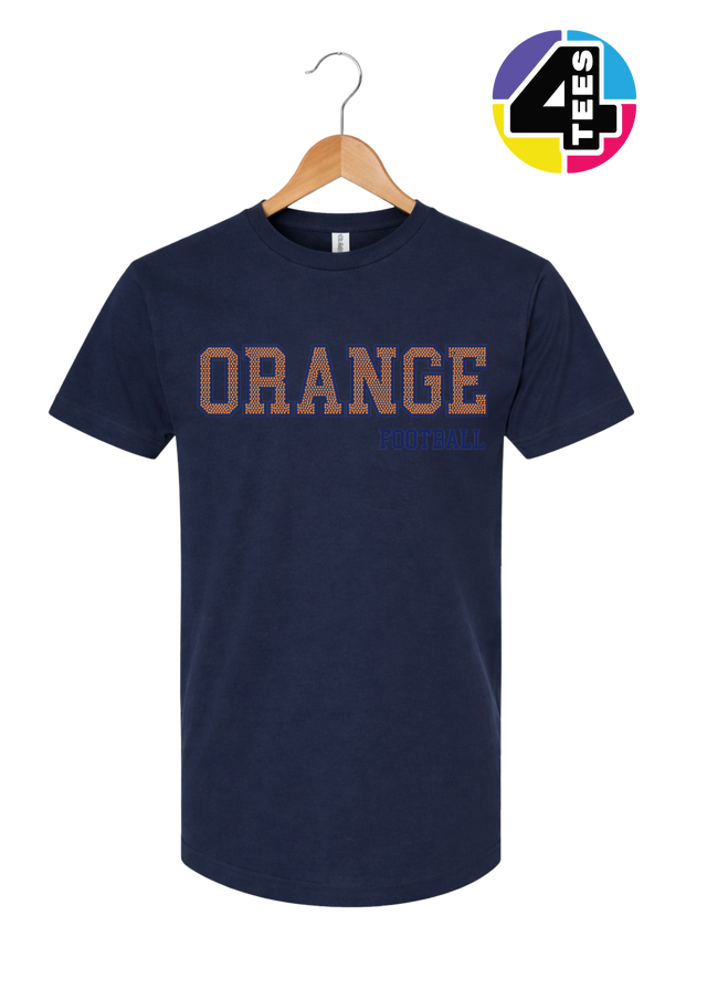 Orange Spangle Football Tee