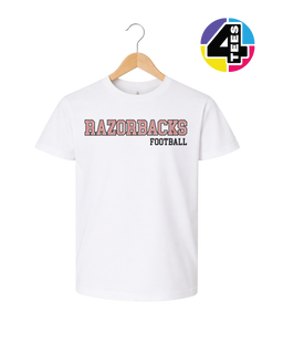 Razorbacks Spangle Football Youth Tee