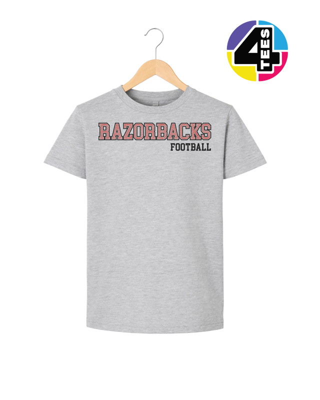 Razorbacks Spangle Football Youth Tee