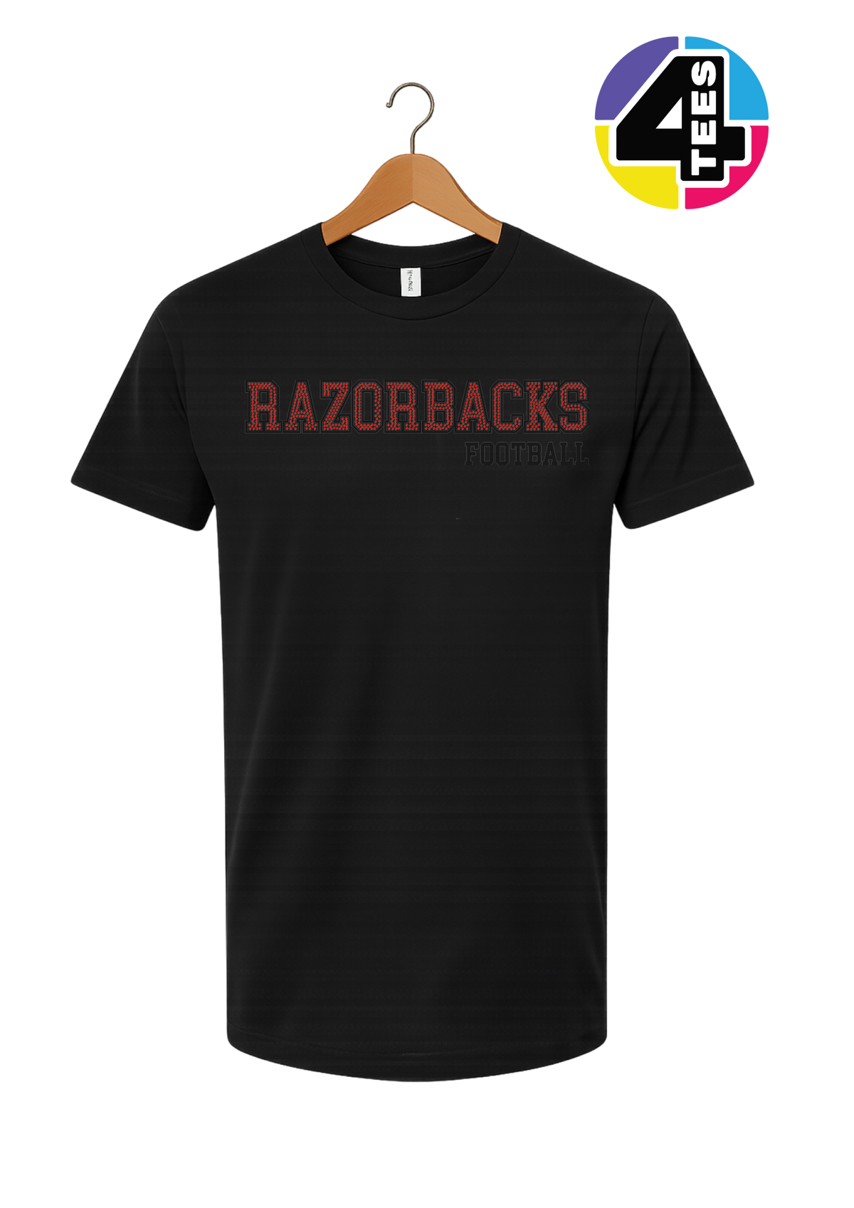 Razorbacks Spangle Football Tee