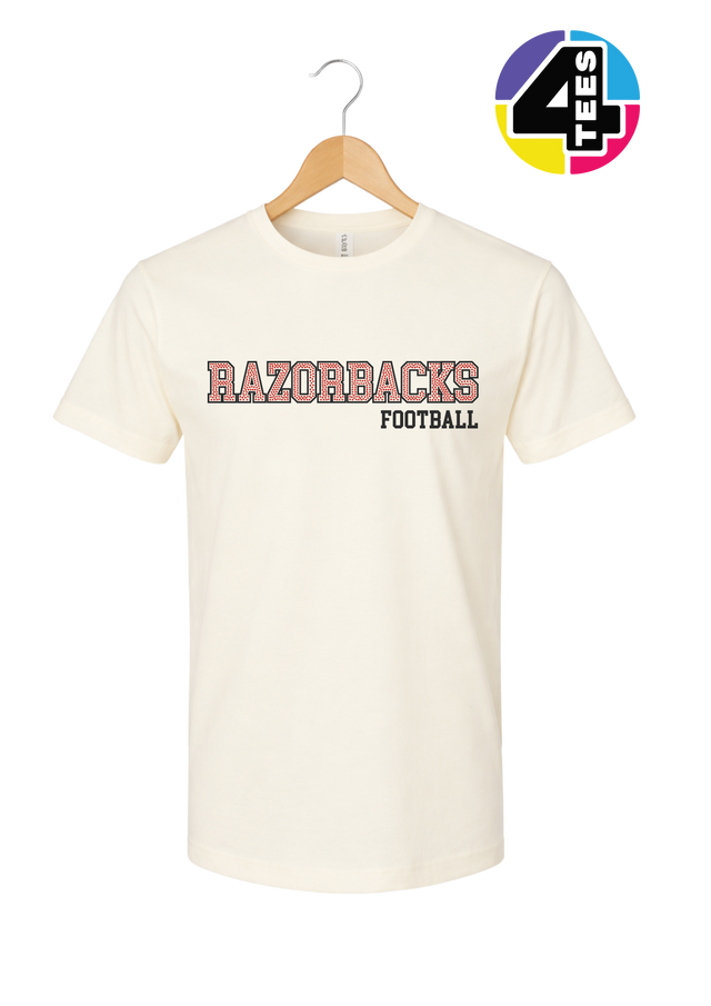 Razorbacks Spangle Football Tee