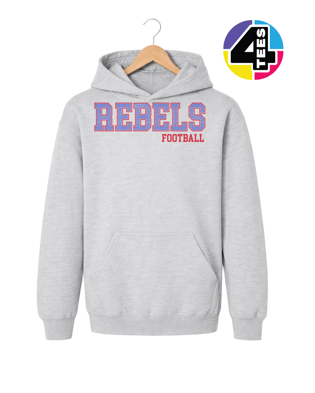 Rebels Spangle Football Youth Hoodie