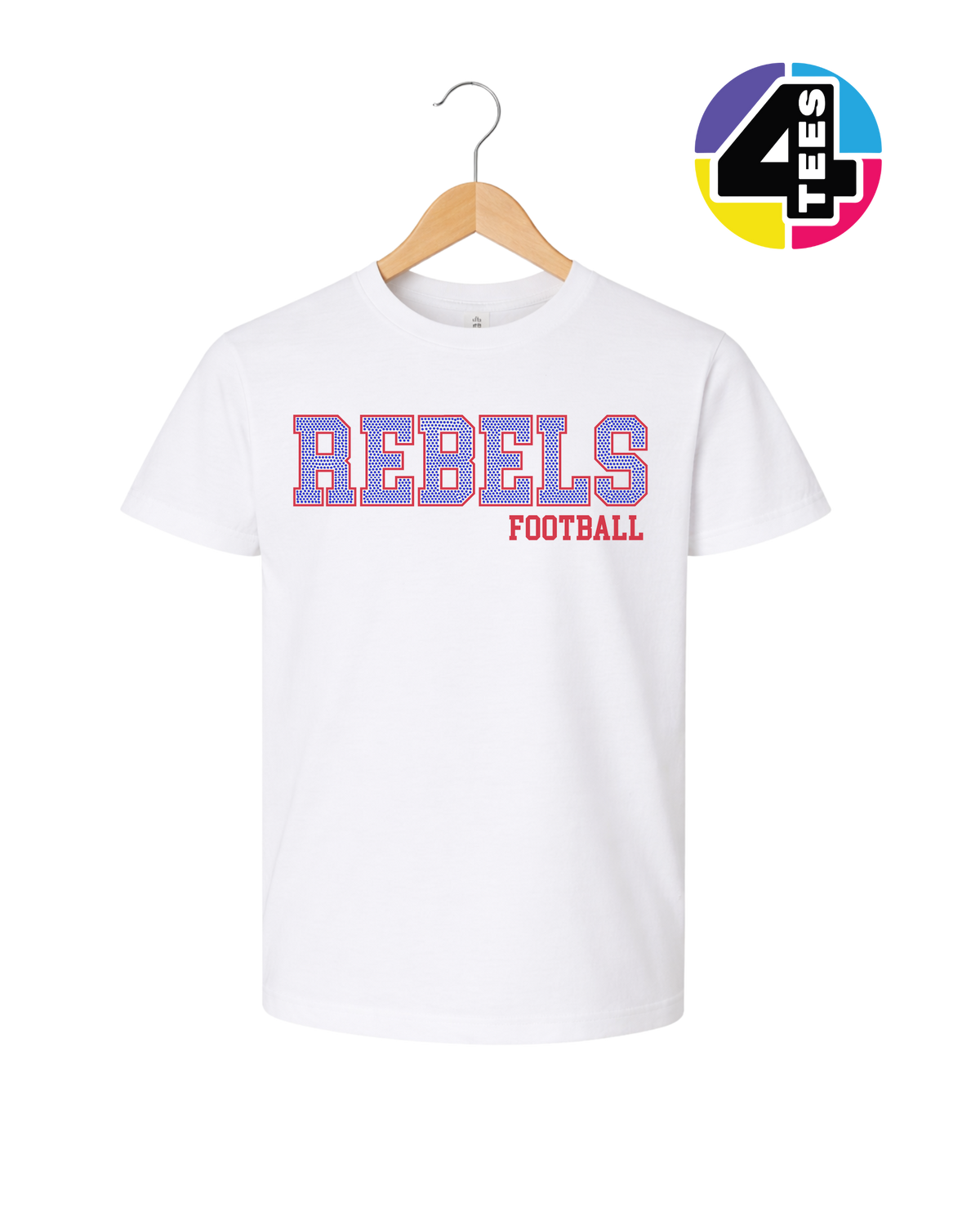Rebels Spangle Football Youth Tee