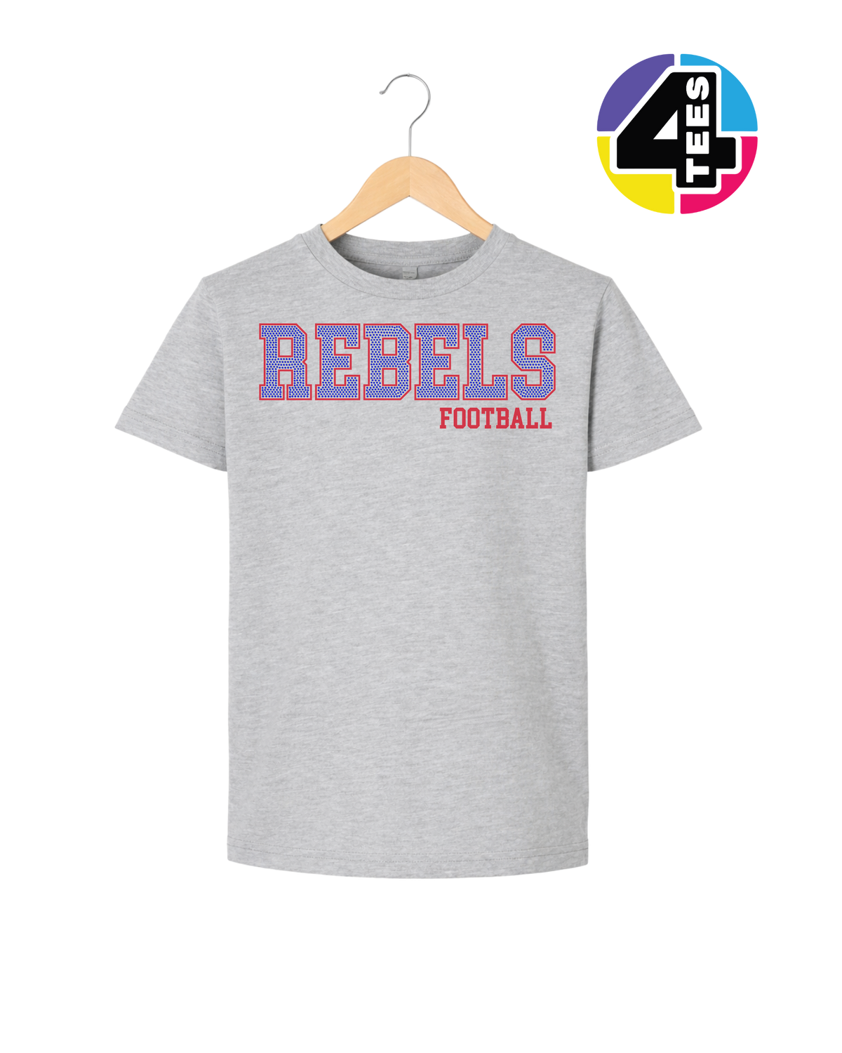 Rebels Spangle Football Youth Tee