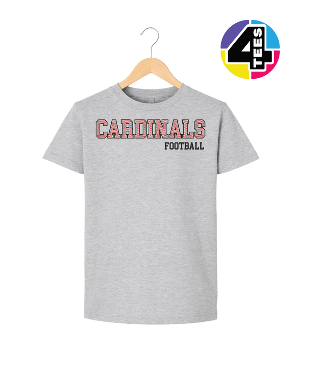 Cardinals Spangle Football Youth Tee