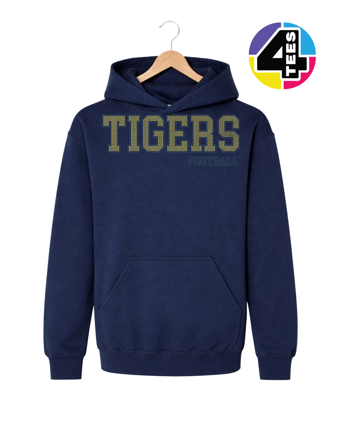 Tigers Spangle Football Youth Hoodie