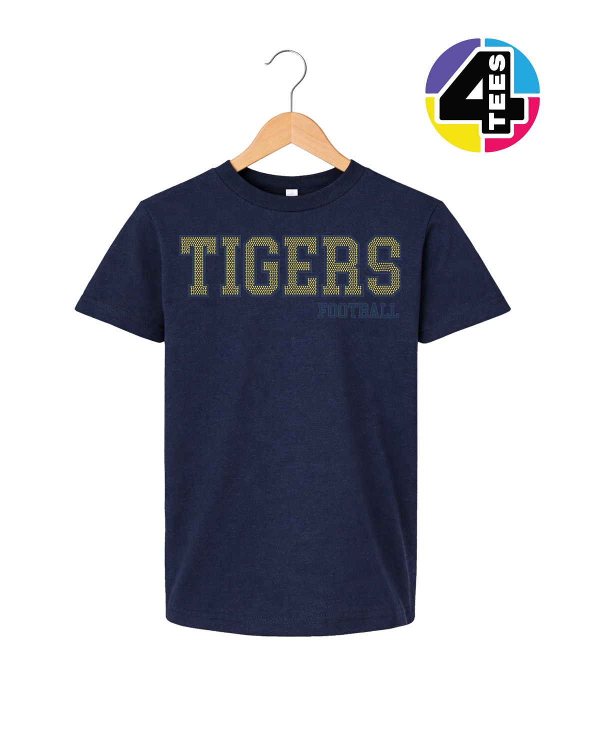 Tigers Spangle Football Youth Tee