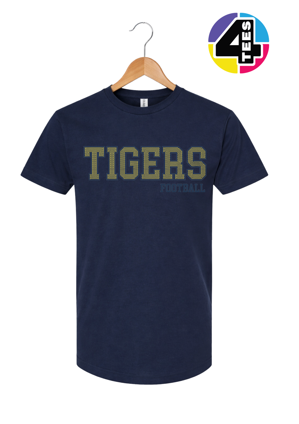 Tigers Spangle Football Tee