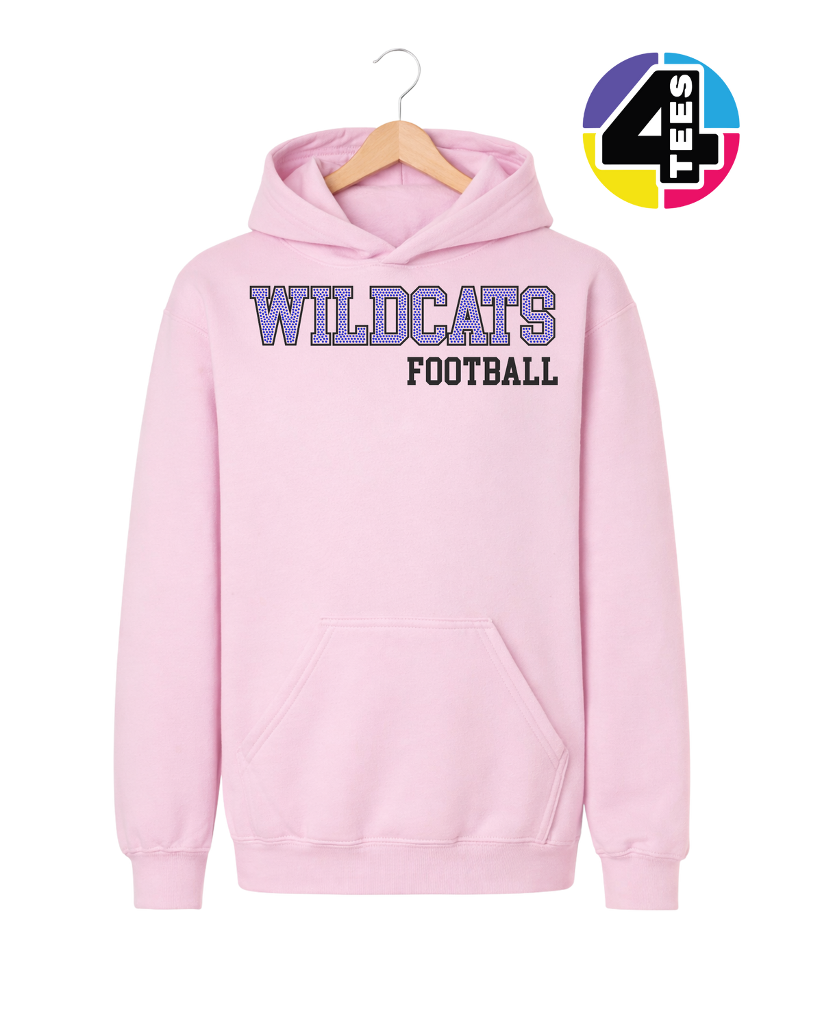 Wildcats Spangle Football Youth Hoodie
