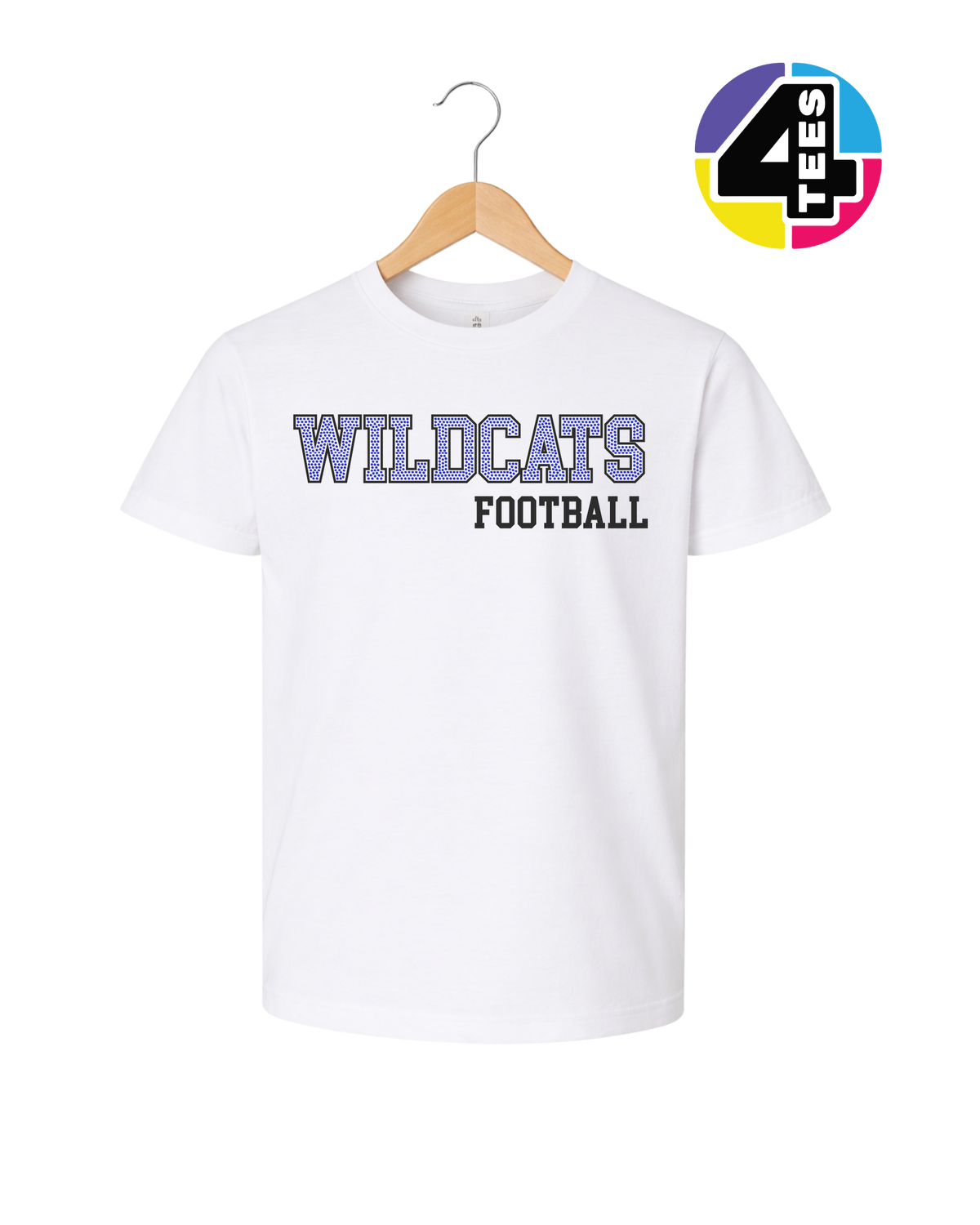 Wildcats Spangle Football Youth Tee