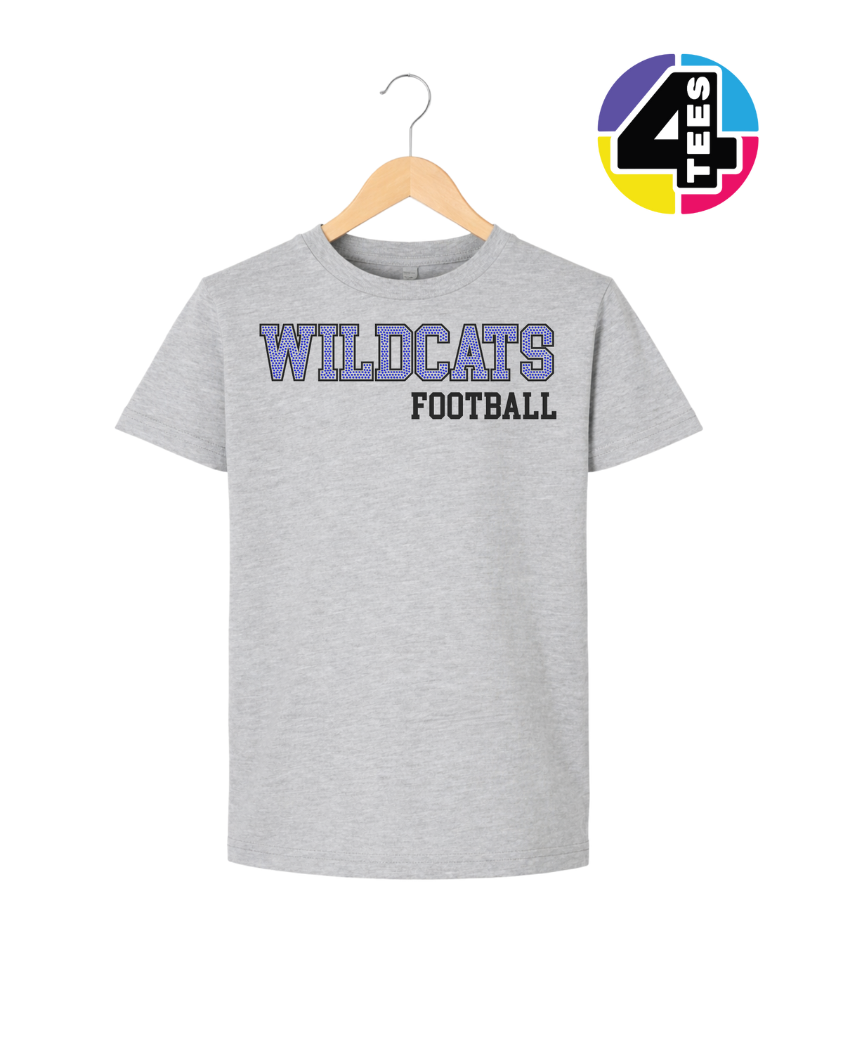 Wildcats Spangle Football Youth Tee