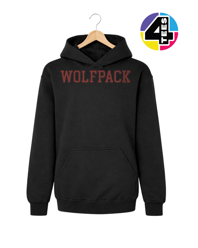 Wolfpack Spangle Football Youth Hoodie