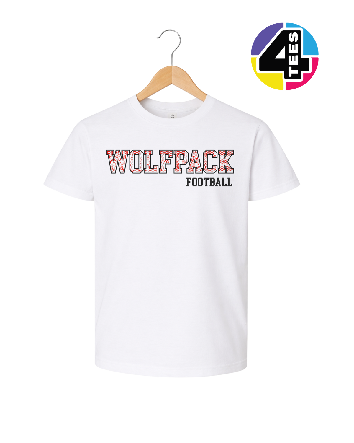 Wolfpack Spangle Football Youth Tee