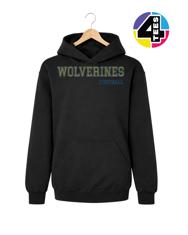 Wolverines Spangle Football Youth Hoodie