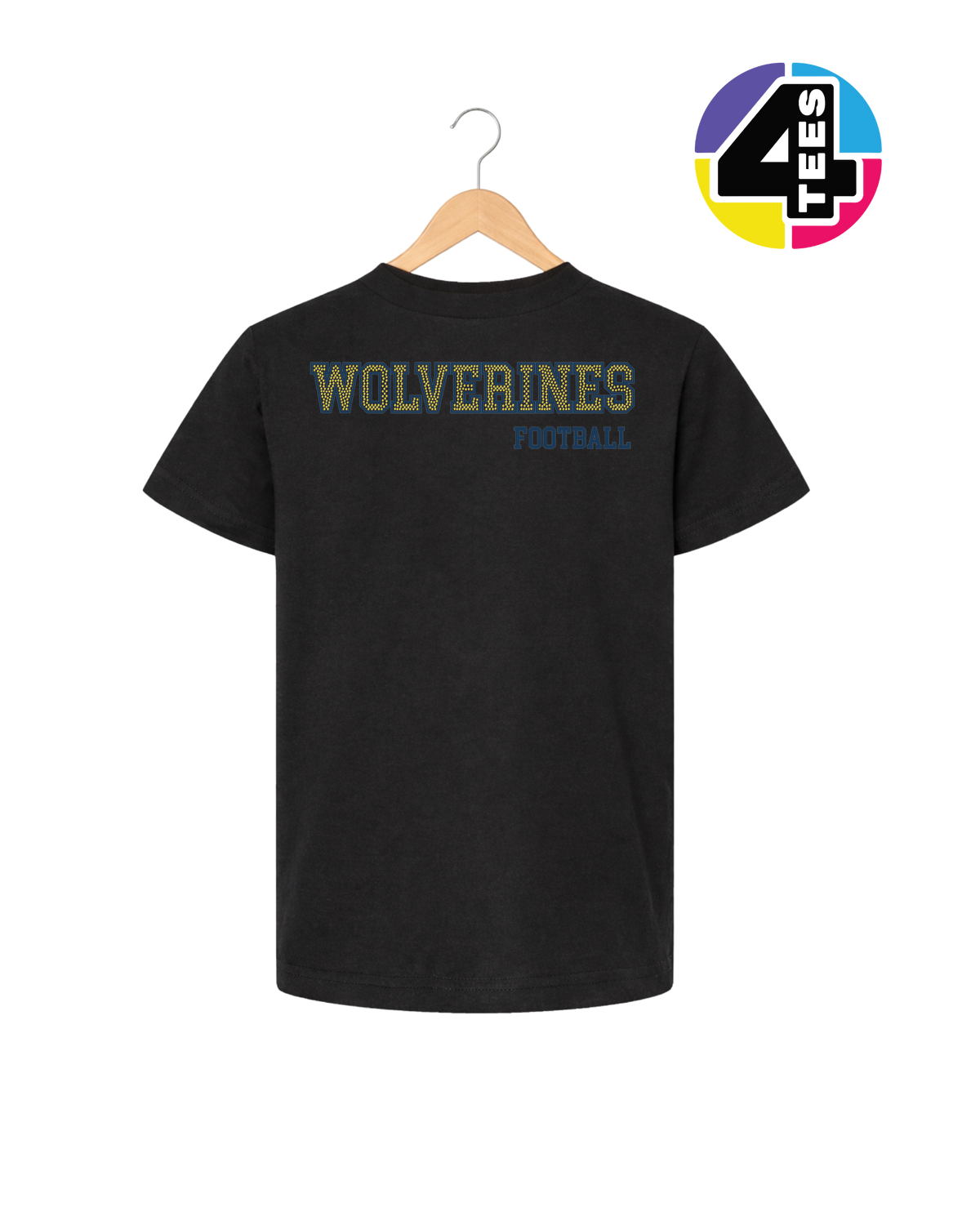 Wolverines Spangle Football Youth Tee