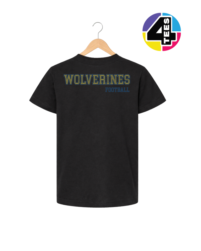 Wolverines Spangle Football Youth Tee