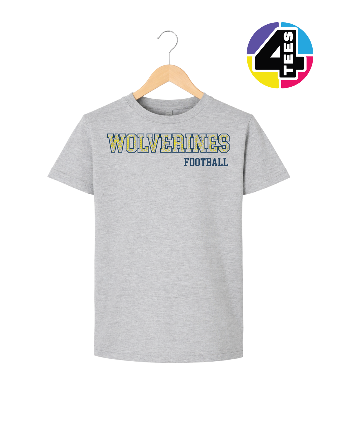 Wolverines Spangle Football Youth Tee