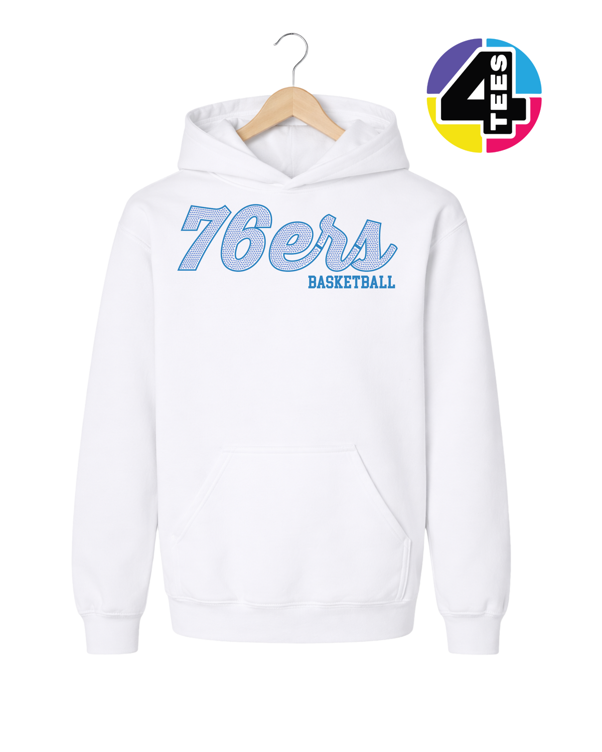 76ers Spangle Basketball Youth Hoodie