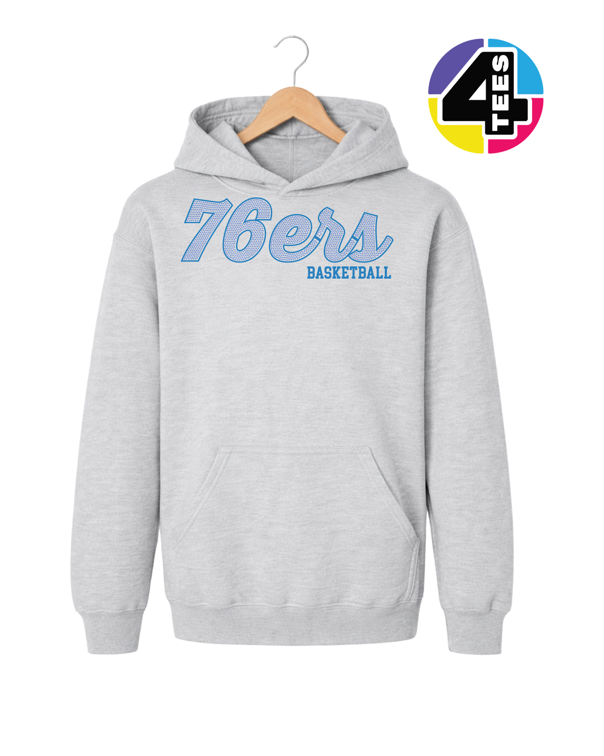 76ers Spangle Basketball Youth Hoodie