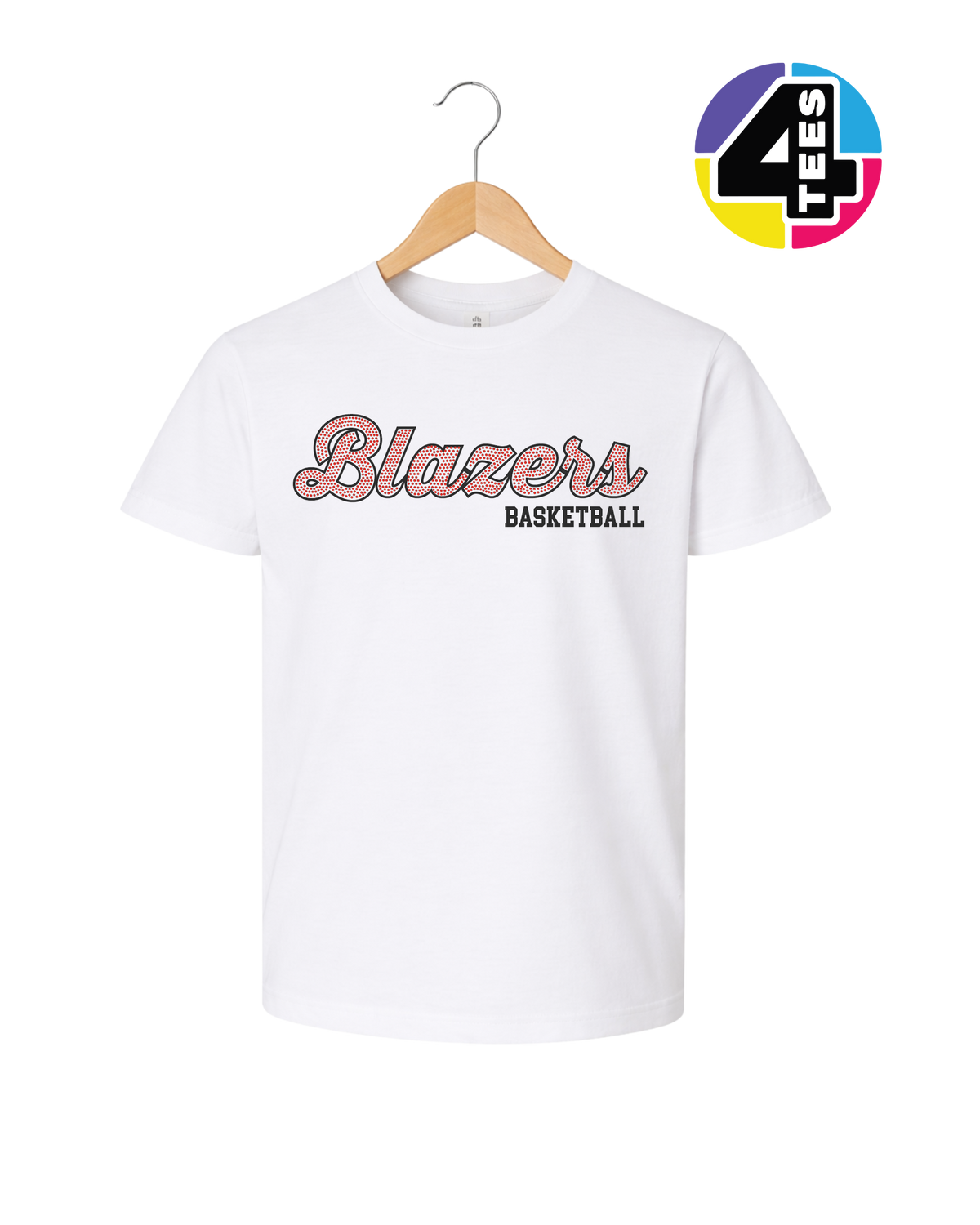 Blazers Spangle Basketball Youth Tee
