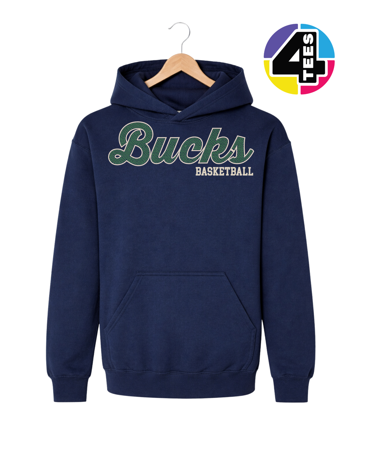 Bucks Spangle Basketball Youth Hoodie