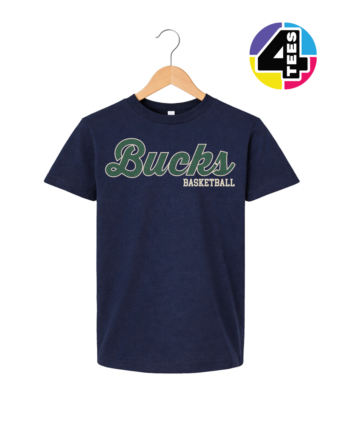 Bucks Spangle Basketball Youth Tee