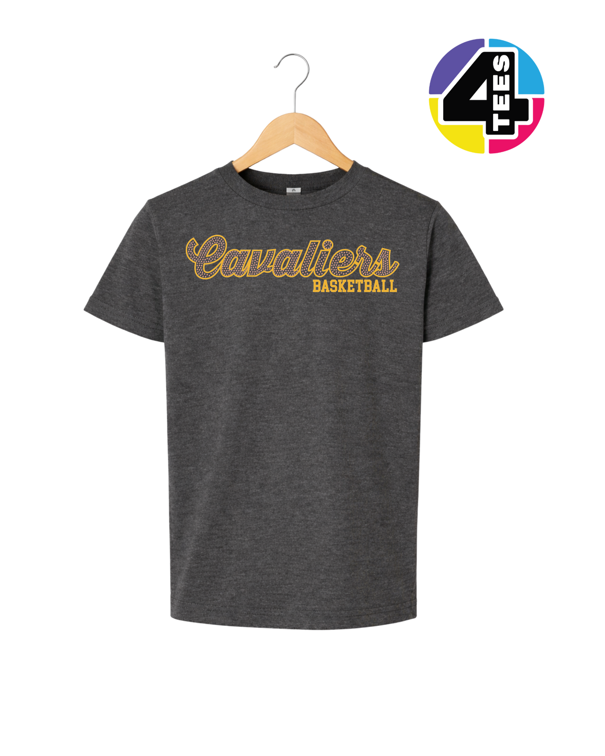 Cavaliers Spangle Basketball Youth Tee