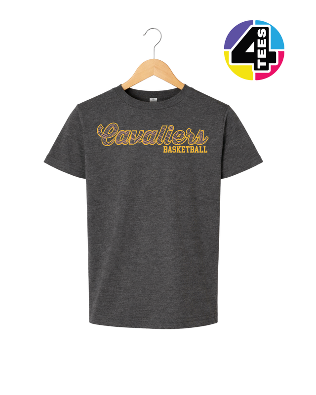 Cavaliers Spangle Basketball Youth Tee