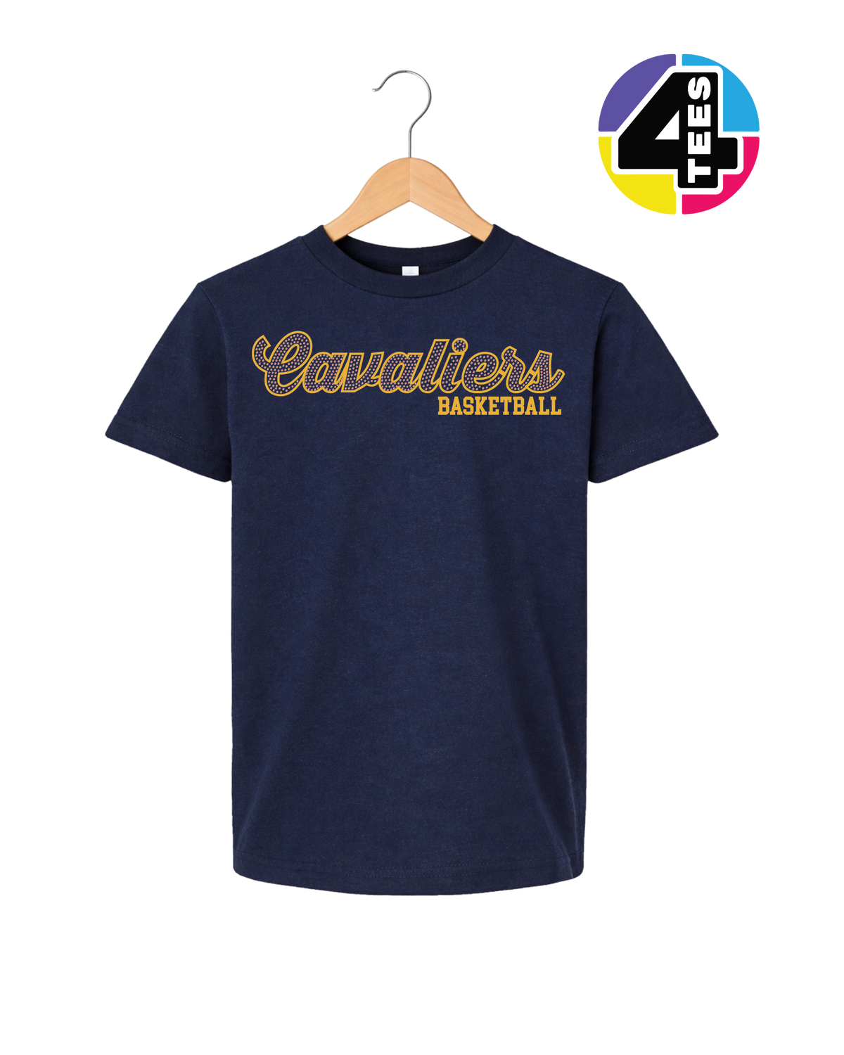 Cavaliers Spangle Basketball Youth Tee
