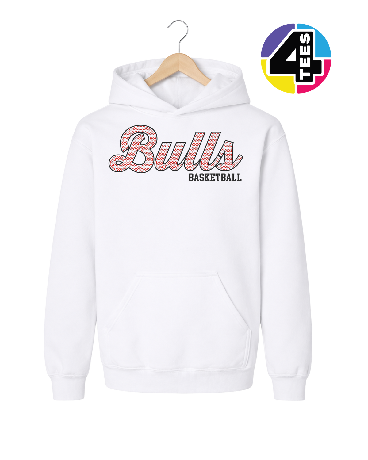 Bulls Spangle Basketball Youth Hoodie