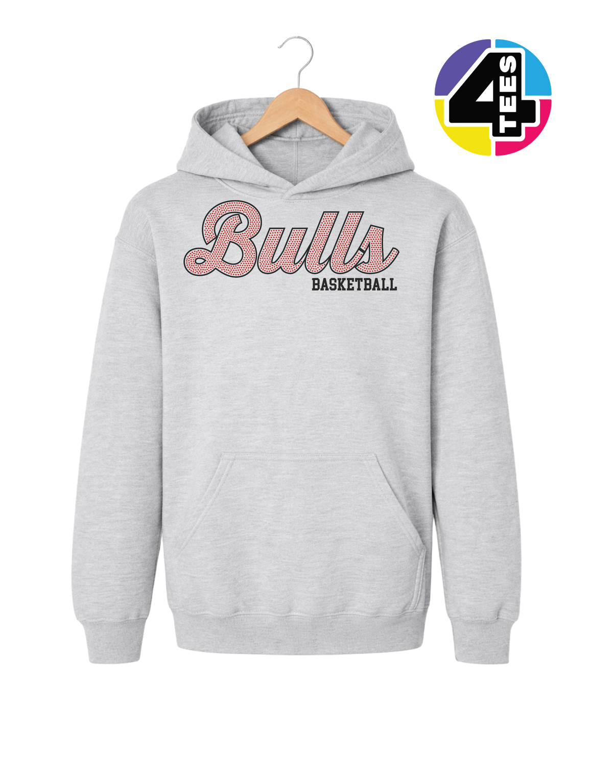 Bulls Spangle Basketball Youth Hoodie