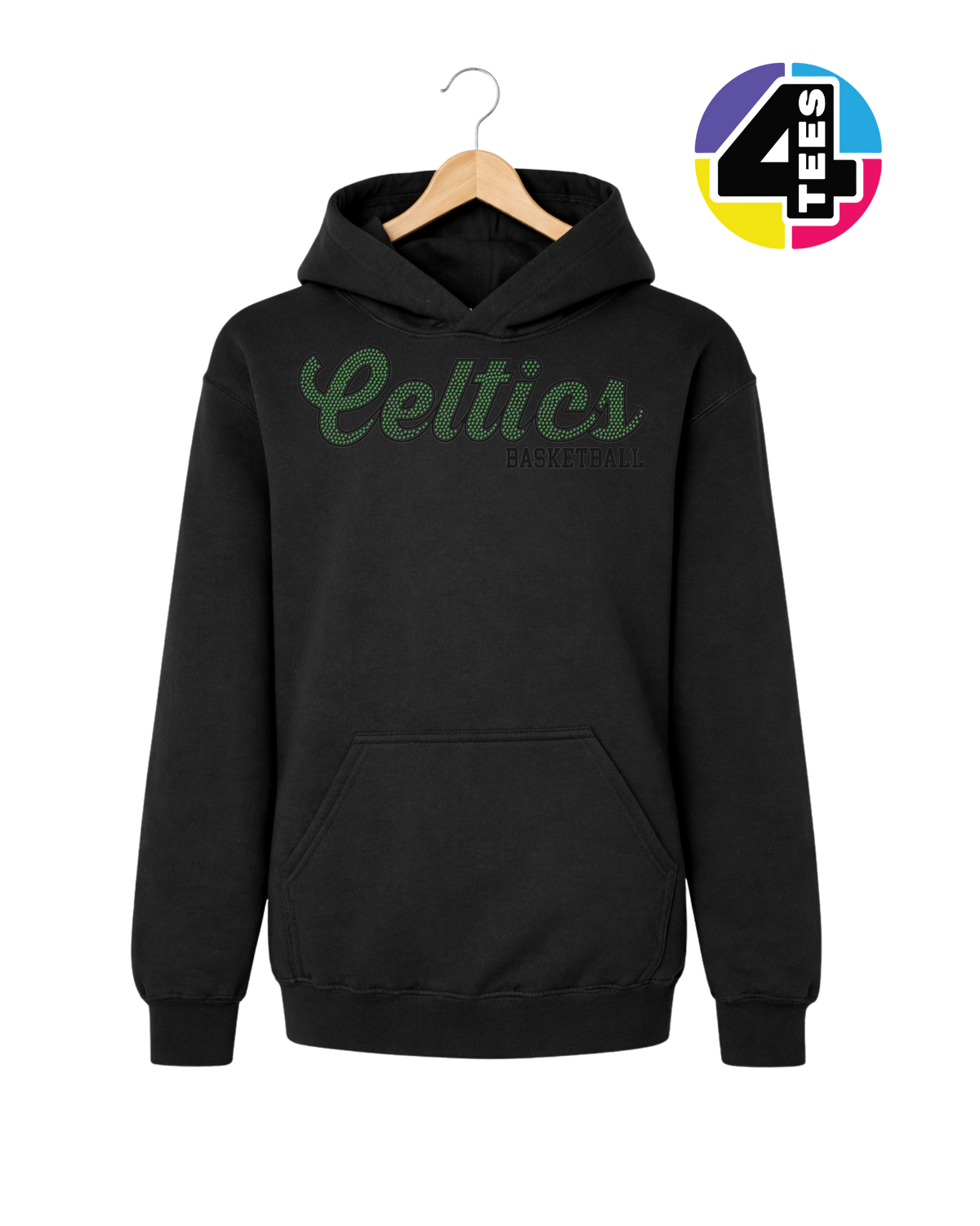 Celtics Spangle Basketball Youth Hoodie