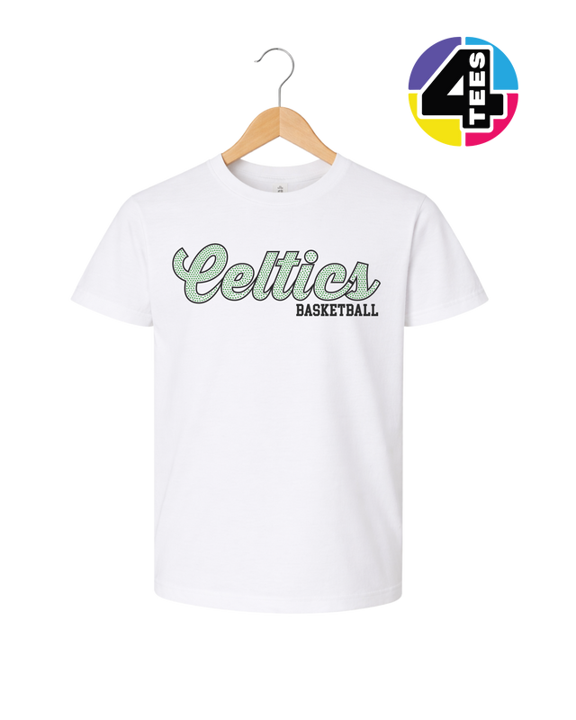 Celtics Spangle Basketball Youth Tee