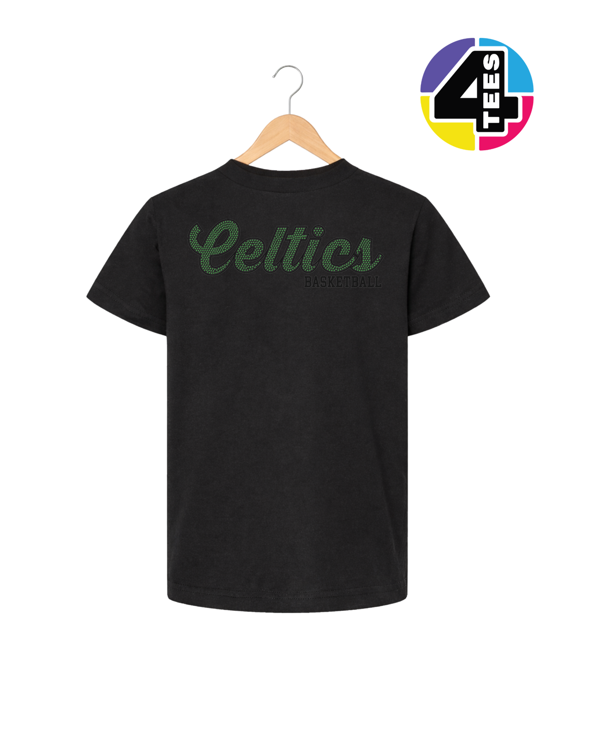 Celtics Spangle Basketball Youth Tee