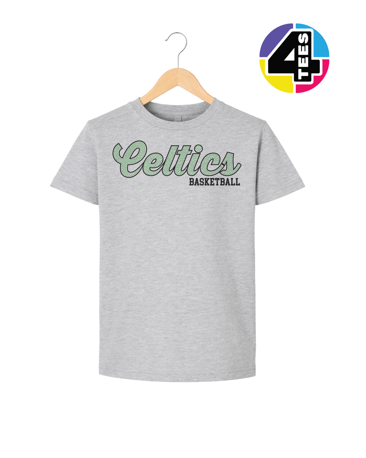 Celtics Spangle Basketball Youth Tee