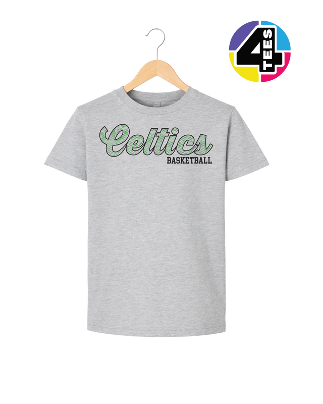 Celtics Spangle Basketball Youth Tee