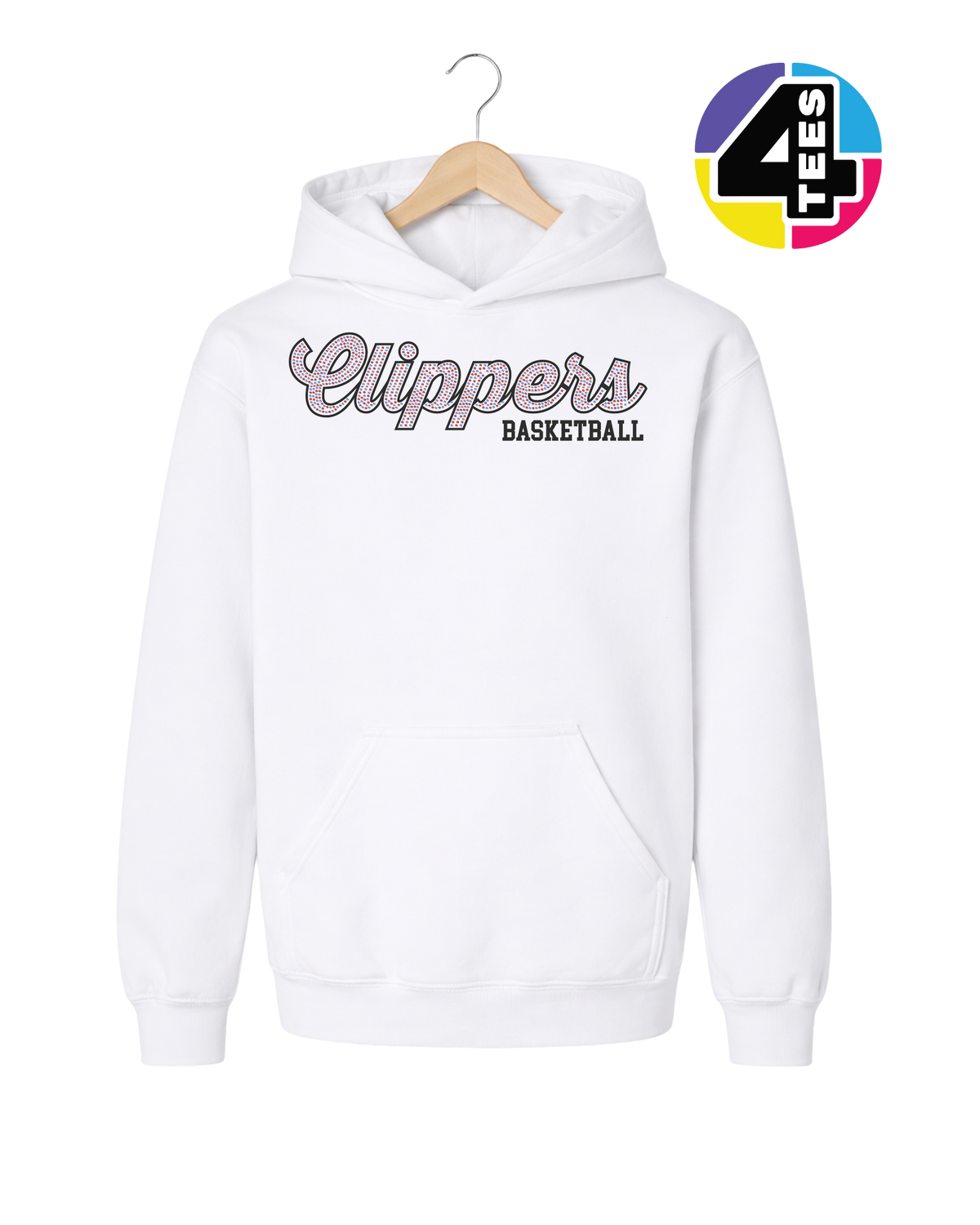 Clippers Spangle Basketball Youth Hoodie