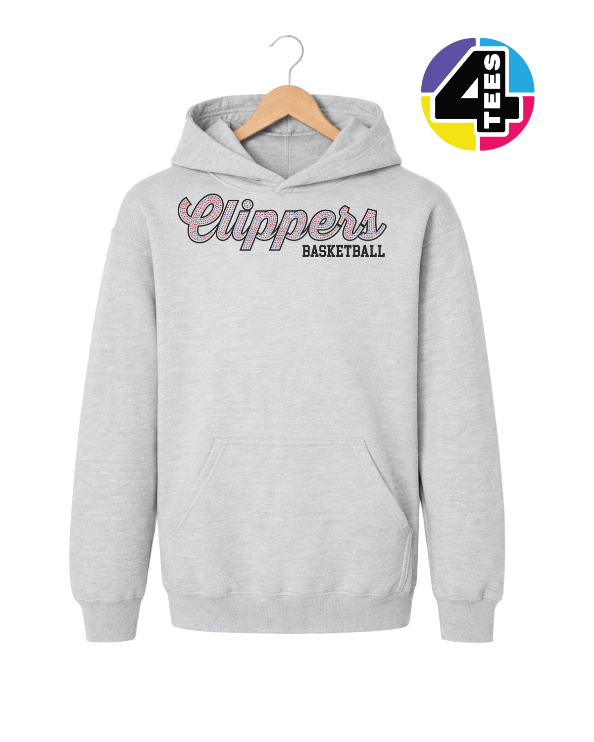 Clippers Spangle Basketball Youth Hoodie
