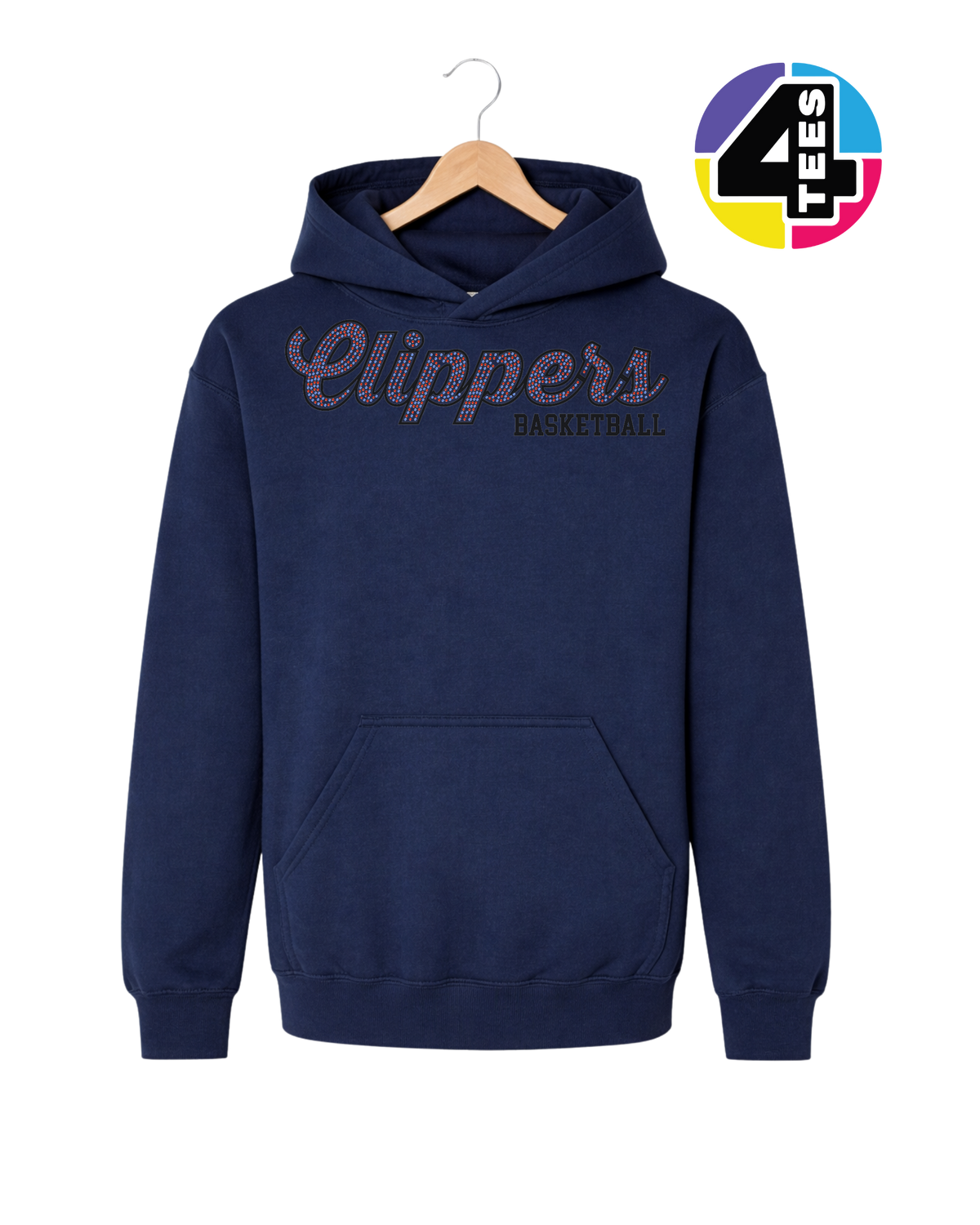 Clippers Spangle Basketball Youth Hoodie