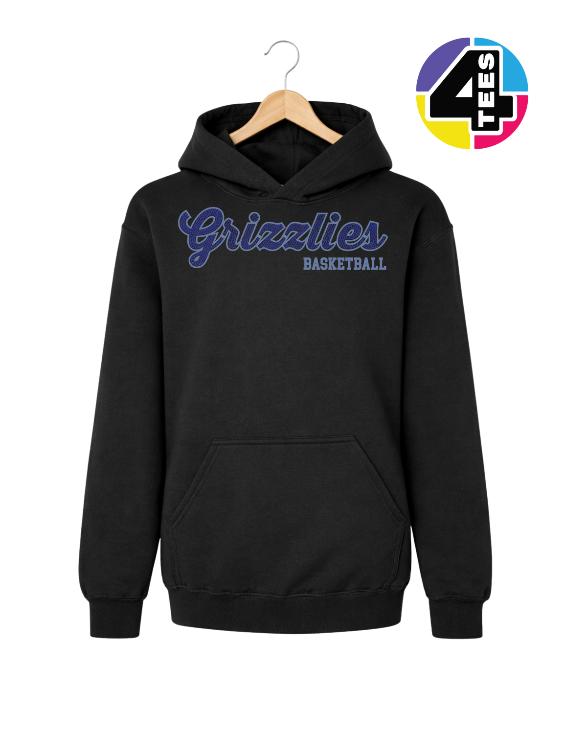 Grizzlies Spangle Basketball Youth Hoodie