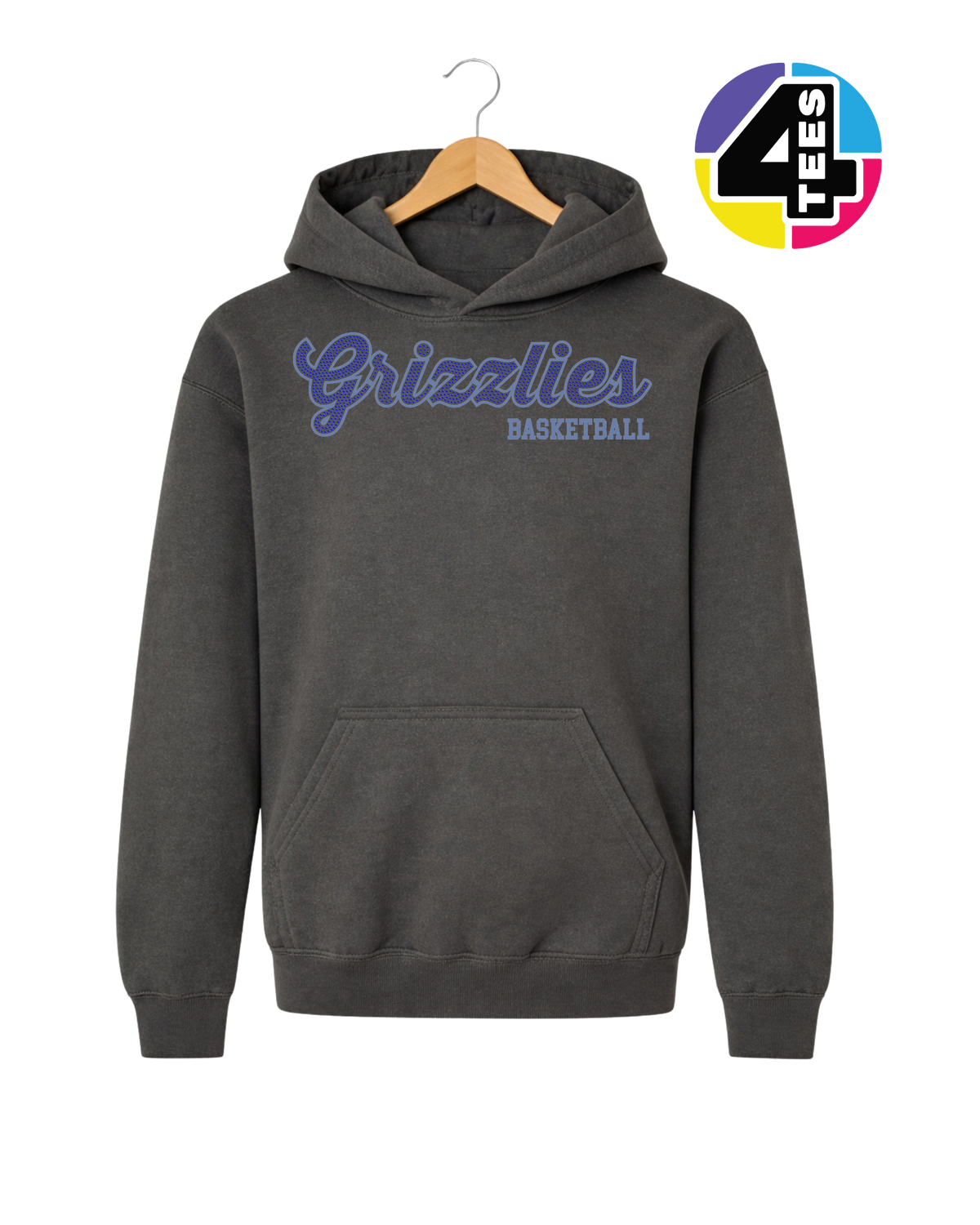 Grizzlies Spangle Basketball Youth Hoodie