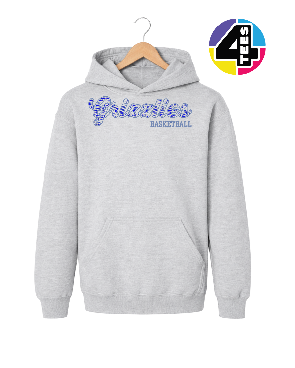 Grizzlies Spangle Basketball Youth Hoodie